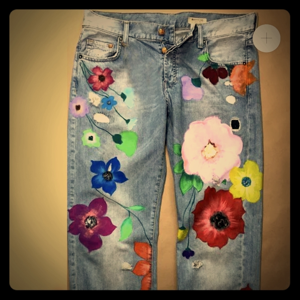 Vintage painted jeans